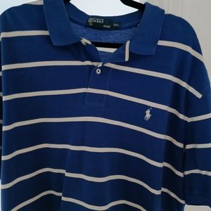 Polo Ralph Lauren Royal Blue w/white  stripes--2XL